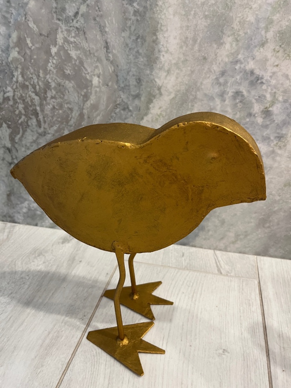 Gold Metal Bird Set - Trio of Decorative Gilded Sculptures - Picture 10 of 13